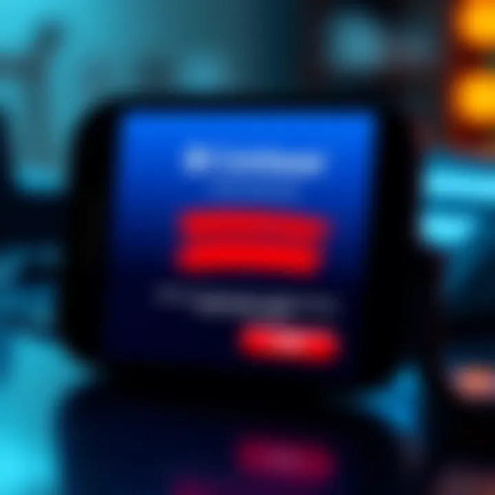 A phone displaying a fake Coinbase login message, warning about a scam targeting cryptocurrency users.