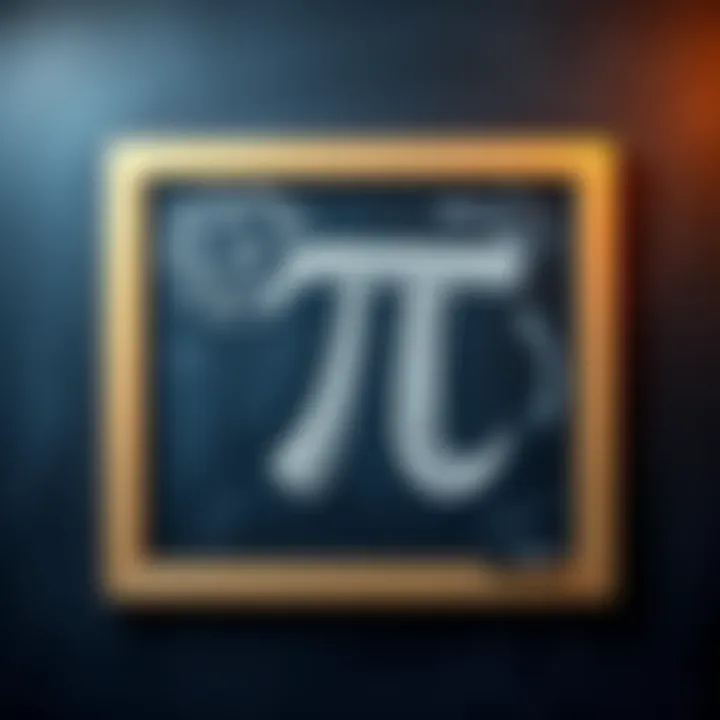 A chalkboard featuring the Pi symbol and geometric shapes, representing its importance in mathematics and science.
