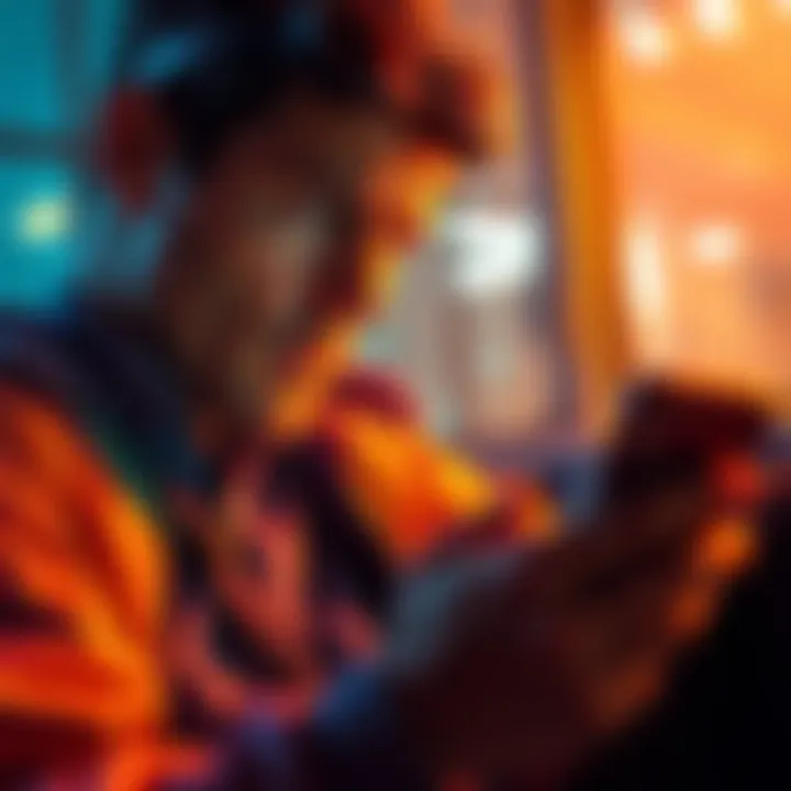 A user frustrated with their smartphone while attempting to log into the Pi Browser, displaying an update notification on the screen.