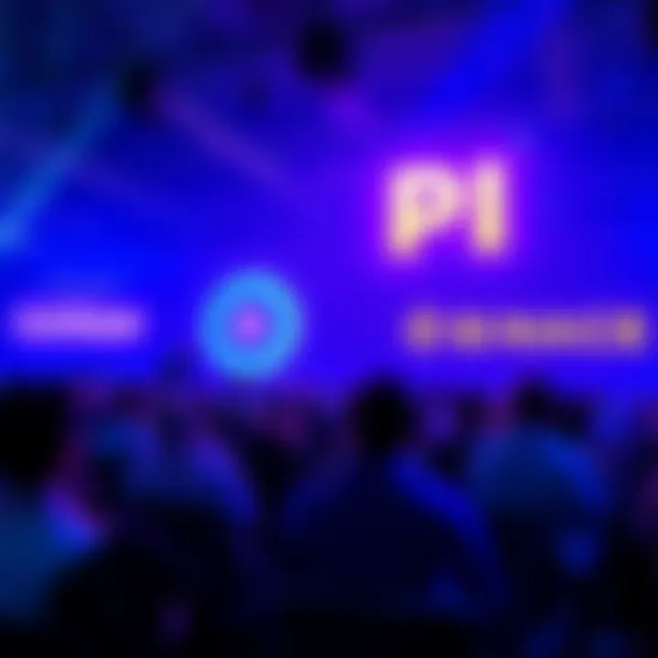 PI Network representatives speaking at Consensus 2026 event with Coinbase and Binance logos in the background