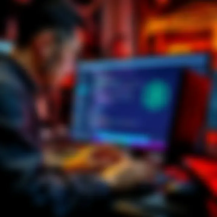 A person working on a Linux terminal to set up a Pi Node for mining.