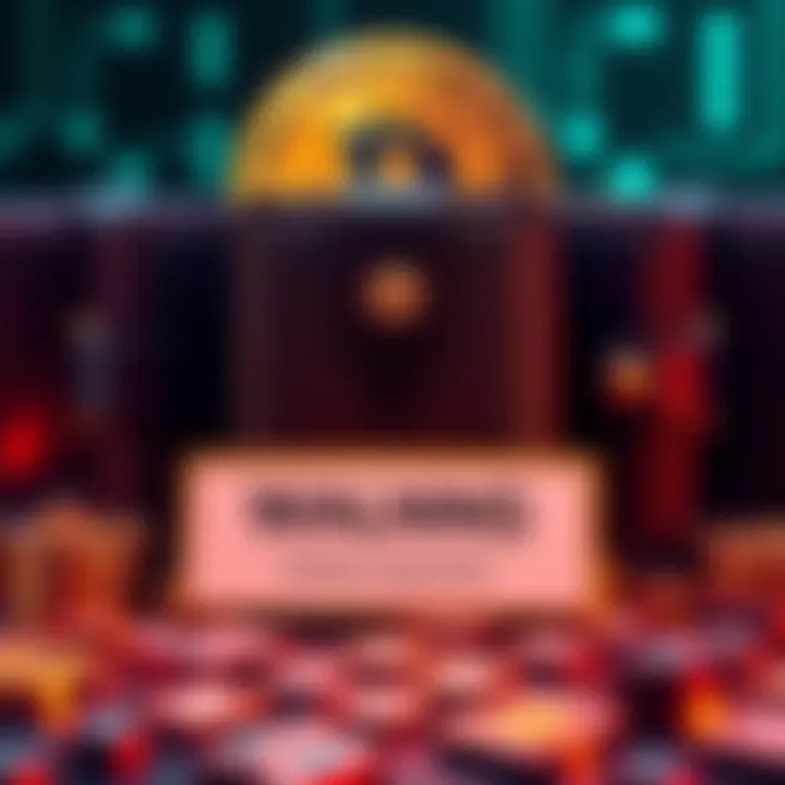 A digital representation of multiple cryptocurrency wallets with a warning sign, illustrating the automated draining scheme of Pi wallets.
