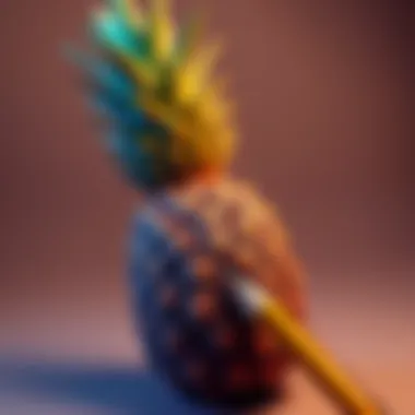 A colorful illustration of a pineapple and a pencil to represent the cultural phenomenon of Pineapple Pen.