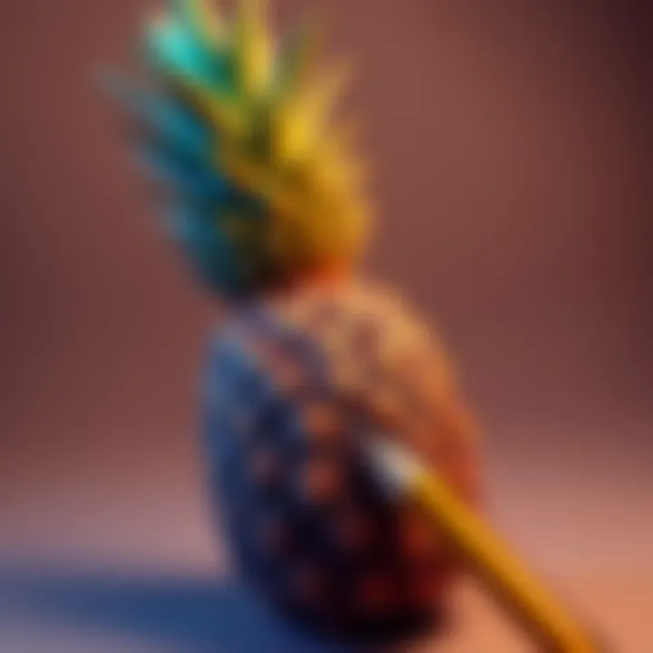 A colorful illustration of a pineapple and a pencil to represent the cultural phenomenon of Pineapple Pen.