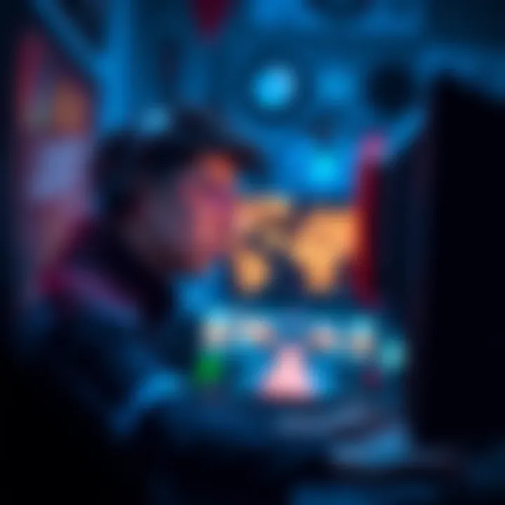 A gamer looking at a screen, deep in thought about taking a break after months of dedication.