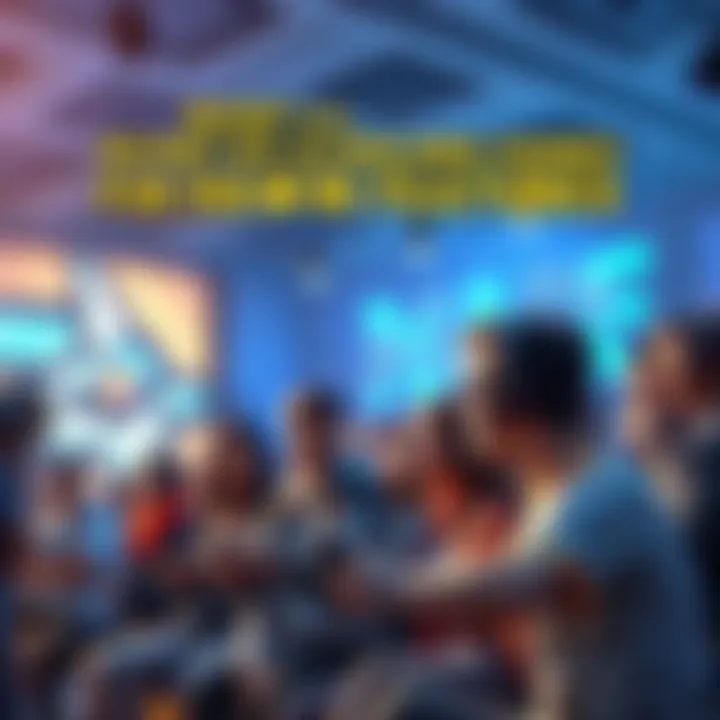 Player reactions to minigame updates A group of gamers discussing new minigame features in a lively setting