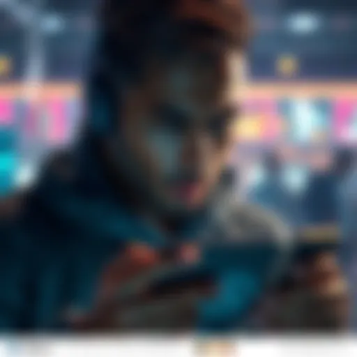 A frustrated player holding a phone with an Atlas Earth logo, looking for assistance after receiving a permanent ban.