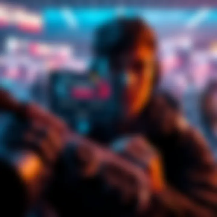 A gaming app interface showing options to reopen or wait for opponents, with a thoughtful player in the background
