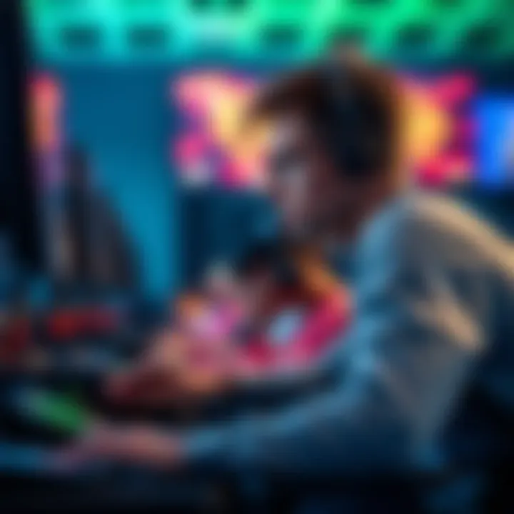 A gamer sits at their console, looking thoughtful while reviewing their performance at a recent gaming event.