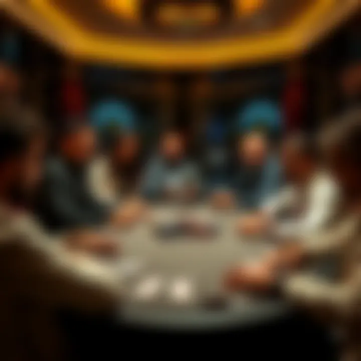 Poker party in San Francisco A group of people playing poker at a private party in San Francisco, amidst a backdrop of luxury and secrecy, reflecting the exclusivity of Worldcoin events.