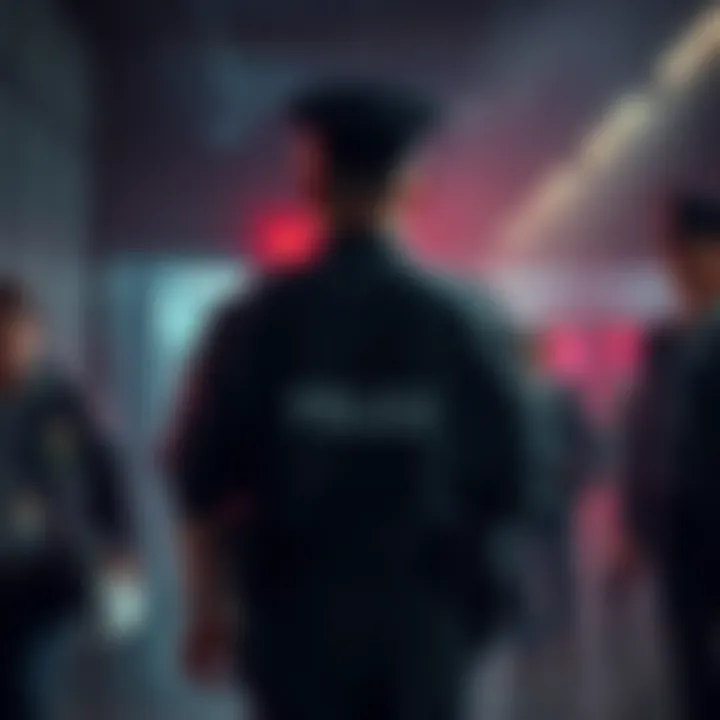 Police Officer Sentenced A police officer in handcuffs being led away by authorities after being sentenced for theft