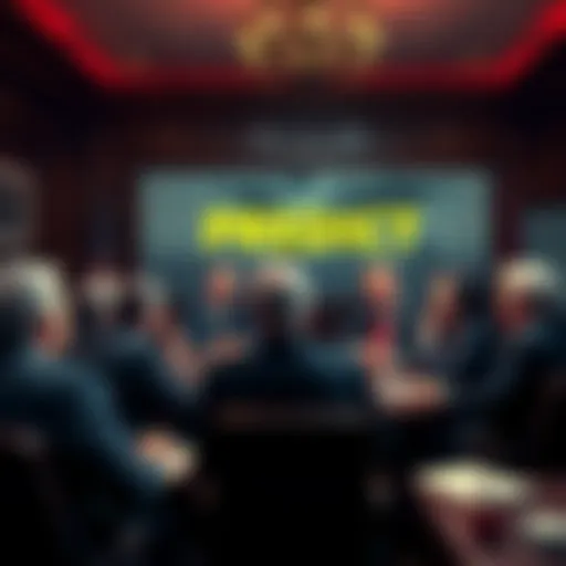 Politicians discussing the PREDICT Act A group of politicians in a meeting discussing the PREDICT Act to ban trading in political prediction markets.