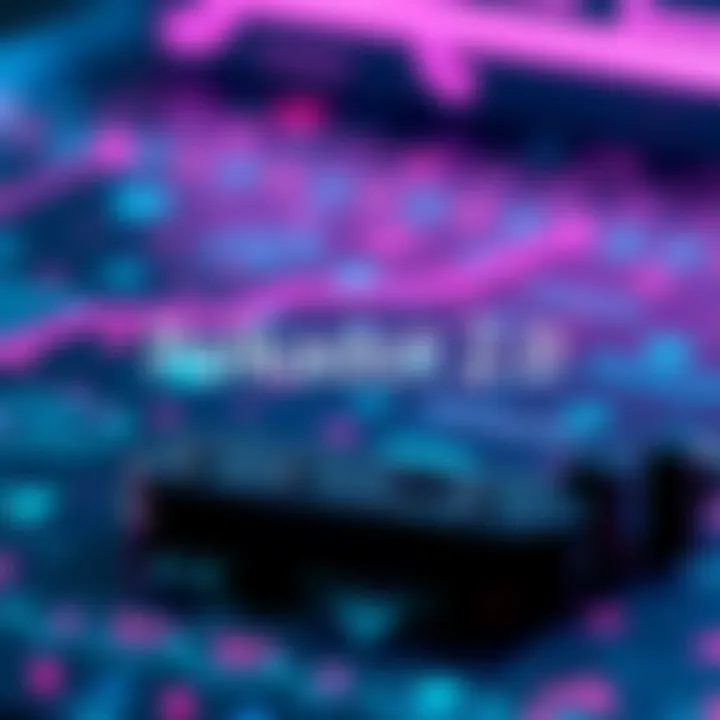 A graphic showing the progress of Polkadot 2.0 release with blockchain elements in the background.