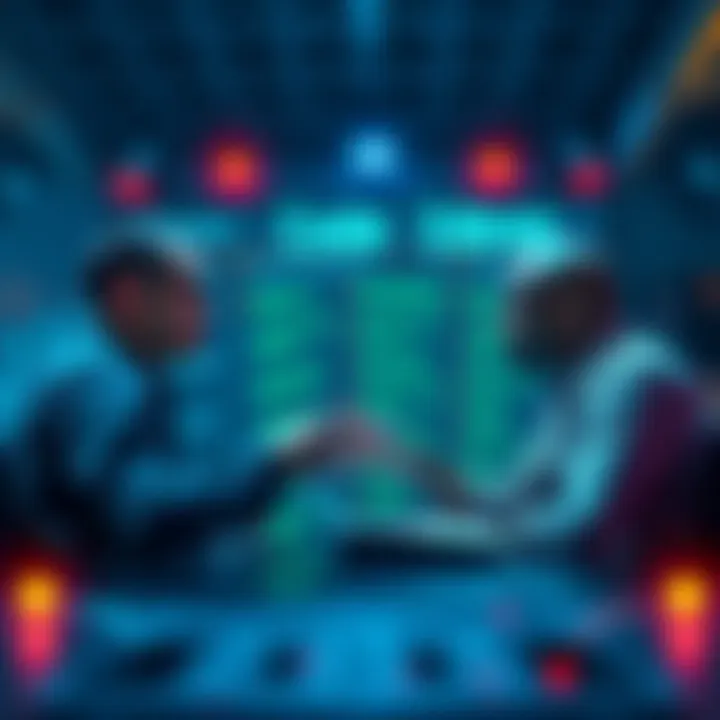 Polkadot OpenGov Debate Two people discussing code and ideas in a blockchain setting.