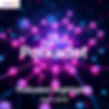Visual representation of the Polkadot blockchain network with vibrant connections between nodes, showcasing recent developments in the ecosystem.