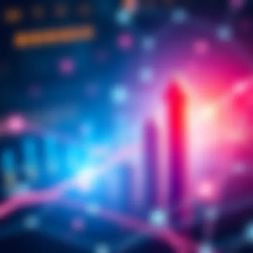 A graphic showing the Polkadot logo with arrows indicating upward trends in technology and community growth.