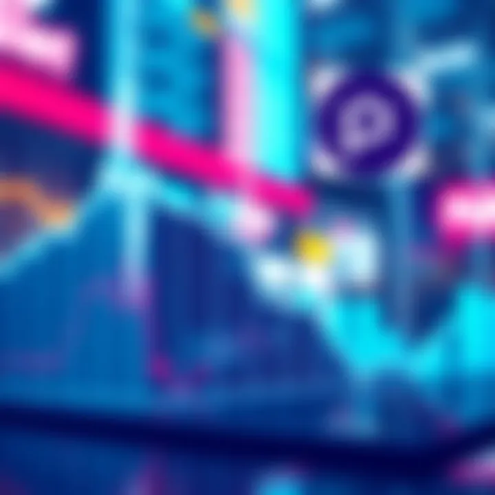 A visual representation of Polkadot's market performance decline, featuring a downward trending graph with Polkadot's logo in the corner.