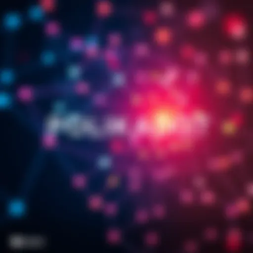 A visual representation of the Polkadot network with interconnected nodes and vibrant colors, symbolizing its growth and future potential.
