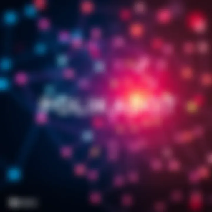 Polkadot Network A visual representation of the Polkadot network with interconnected nodes and vibrant colors, symbolizing its growth and future potential.