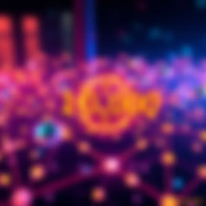 Polkadot Validator Bond Requirement Illustration showing a digital representation of Polkadot's network with a focus on validators and a 10,000 DOT bond symbol.