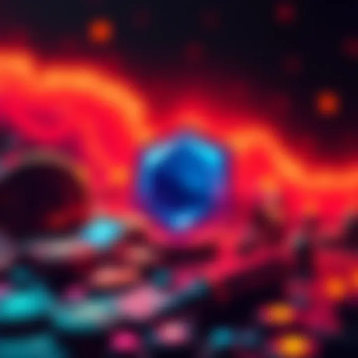 A digital representation of the Polygon logo with cryptocurrency symbols, highlighting its potential in the market during the US elections.