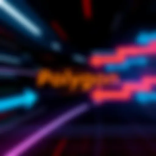 Graphic illustrating Polygon's enhanced transaction speed with arrows indicating fast movement