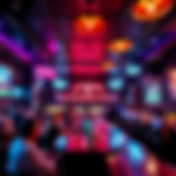 A lively sports bar setting with people enjoying drinks and watching sports events, featuring a vibrant atmosphere at Polymarket's Situation Room.