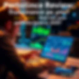 A person analyzing financial charts and graphs on a laptop, discussing portfolio changes with a peer.