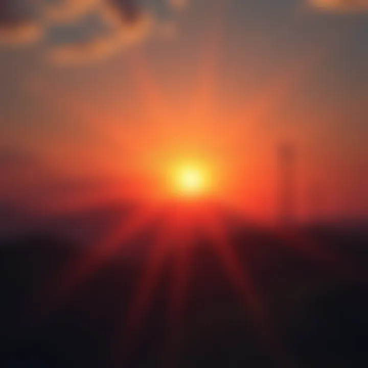 A bright sunrise symbolizing hope and new beginnings after difficult times.