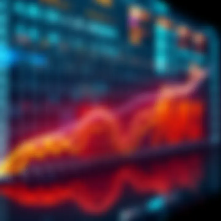 A graph showing an upward trend in cryptocurrency values with AVAX highlighted.