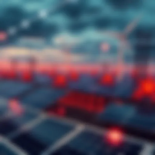 A modern power grid showcasing renewable energy sources like solar panels and wind turbines, symbolizing future energy solutions.