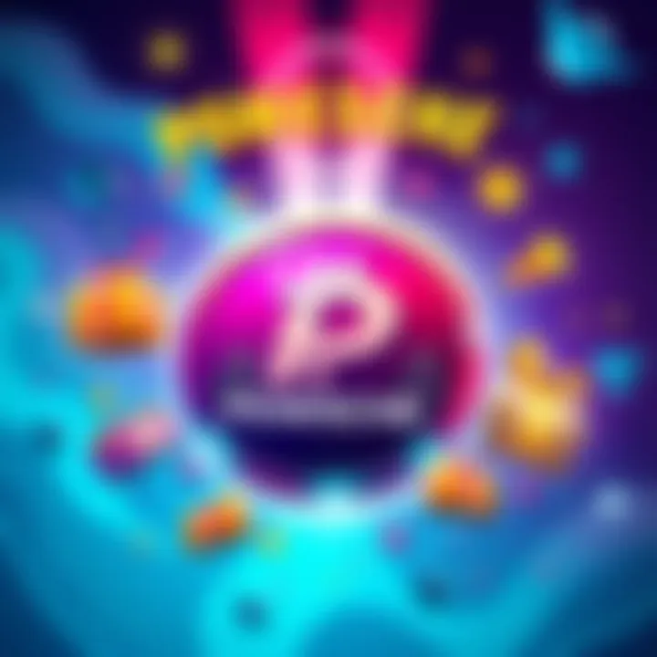 Illustration showing a vibrant graphic of a coin with the POWSCHE logo, surrounded by community symbols like people and giveaways, highlighting its focus on trust and value in the crypto market.