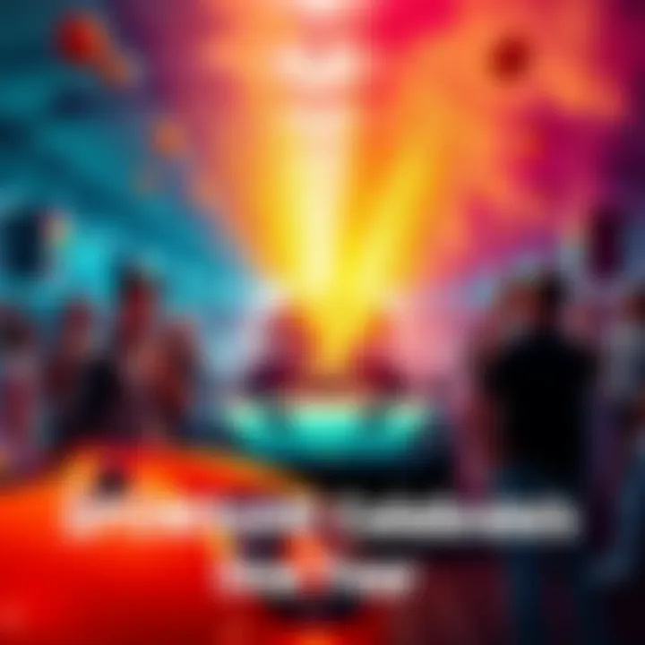 A vibrant celebration with car enthusiasts holding $POWSCHE tokens and enjoying a car show atmosphere.