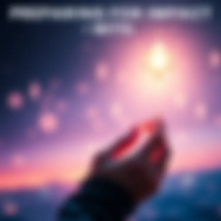 A person looking at a bright future while holding the $ATOM cryptocurrency symbol, symbolizing hope and action.