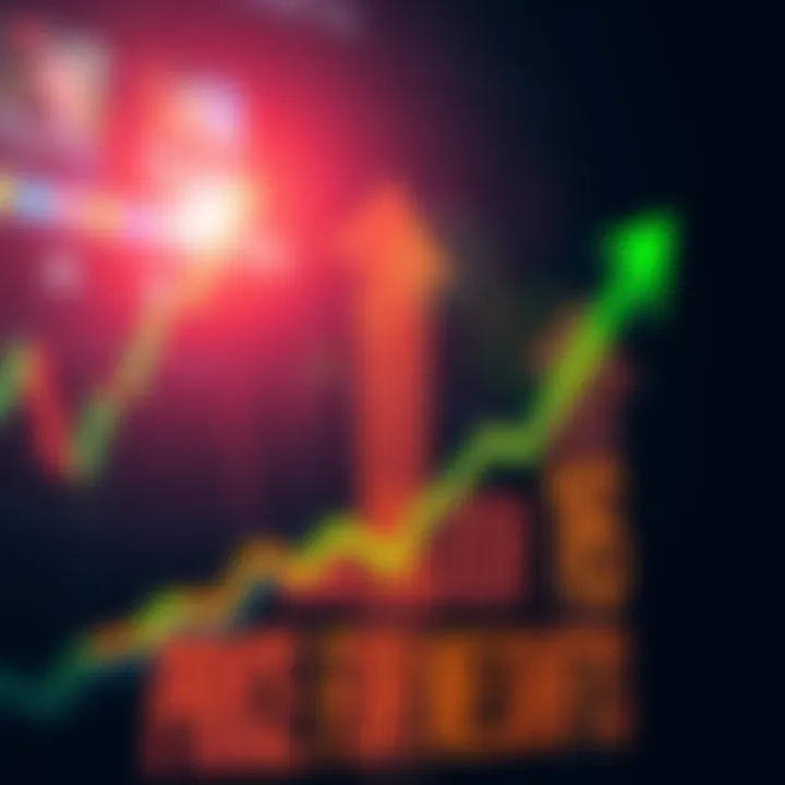 A graphic showing fluctuating price arrows indicating potential rises and falls in market prices