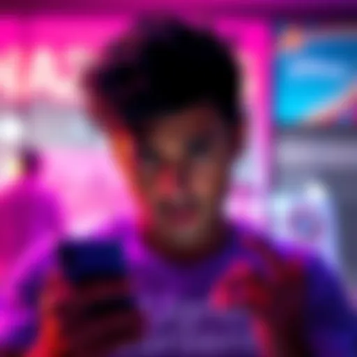 A person looking frustrated while using a mobile device, indicating issues with receiving AB after ads