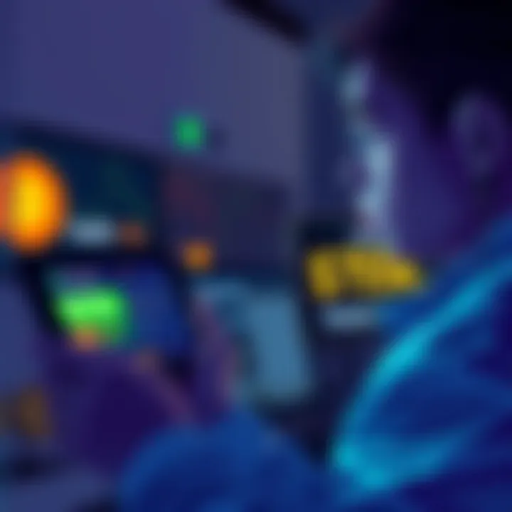 A person looks surprised while checking their MetaMask wallet showing a large profit from Saitama. The screen displays a digital currency balance with bright colors indicating financial success.