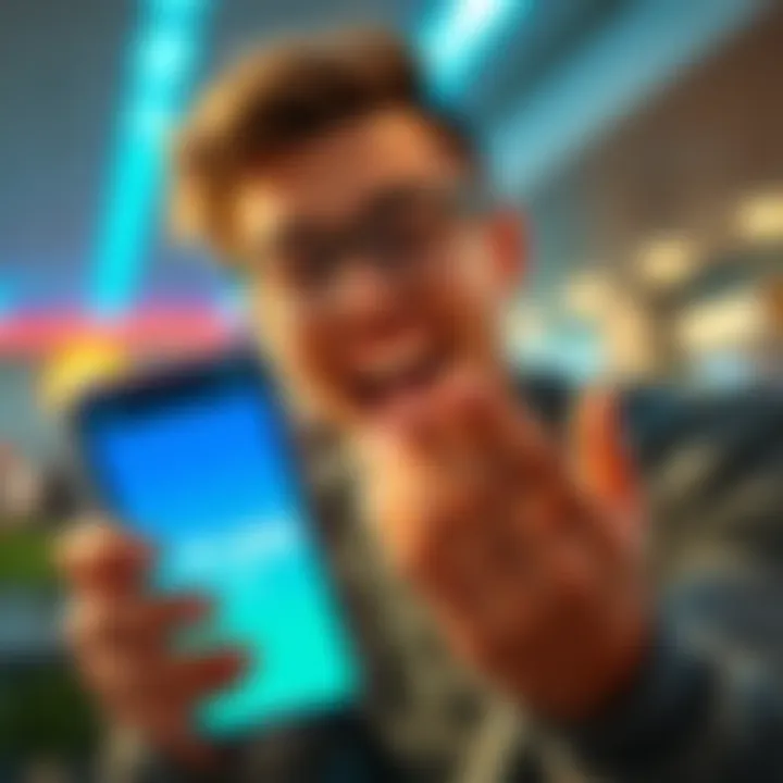 A person excitedly checking their earnings from the Sorare Set, showing a $1,000 profit on a phone screen.