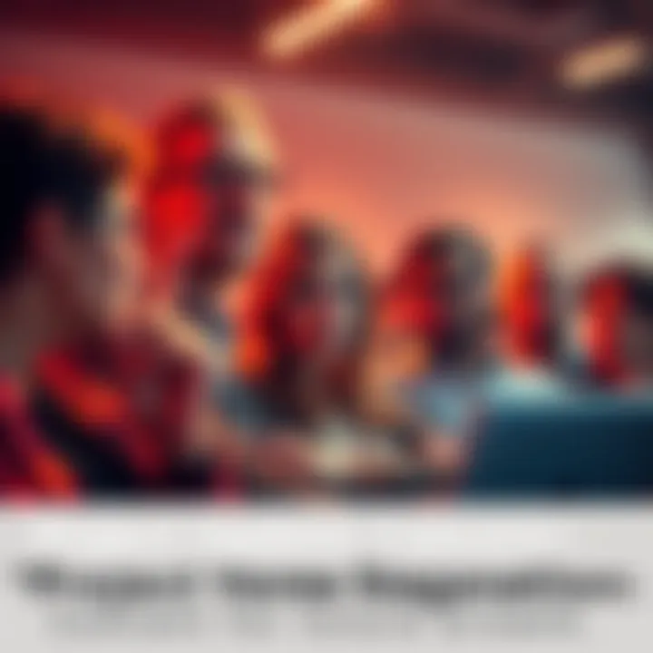 A group of people discussing the lack of project updates with worried expressions