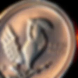 A detailed close-up view of a shiny proof coin showcasing its surface details and potential flaws