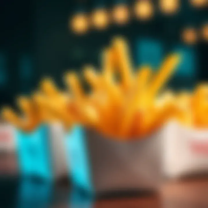 A close-up of a fast food container filled with crispy fries, highlighting the importance of effective packing for food quality.