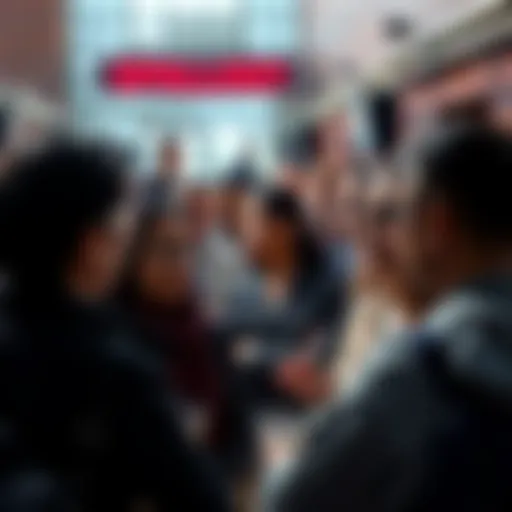 A diverse group of people discussing an apology in a public setting, sharing their views on accountability and communication.