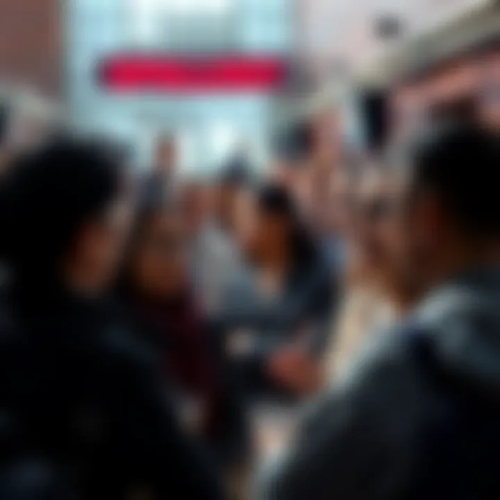 A diverse group of people discussing an apology in a public setting, sharing their views on accountability and communication.