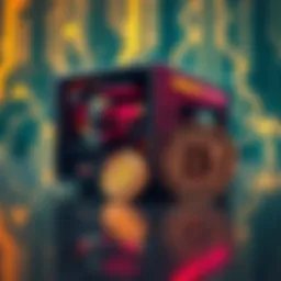 A quantum computer placed next to a Bitcoin coin, symbolizing the threat to Bitcoin's security from quantum technology.