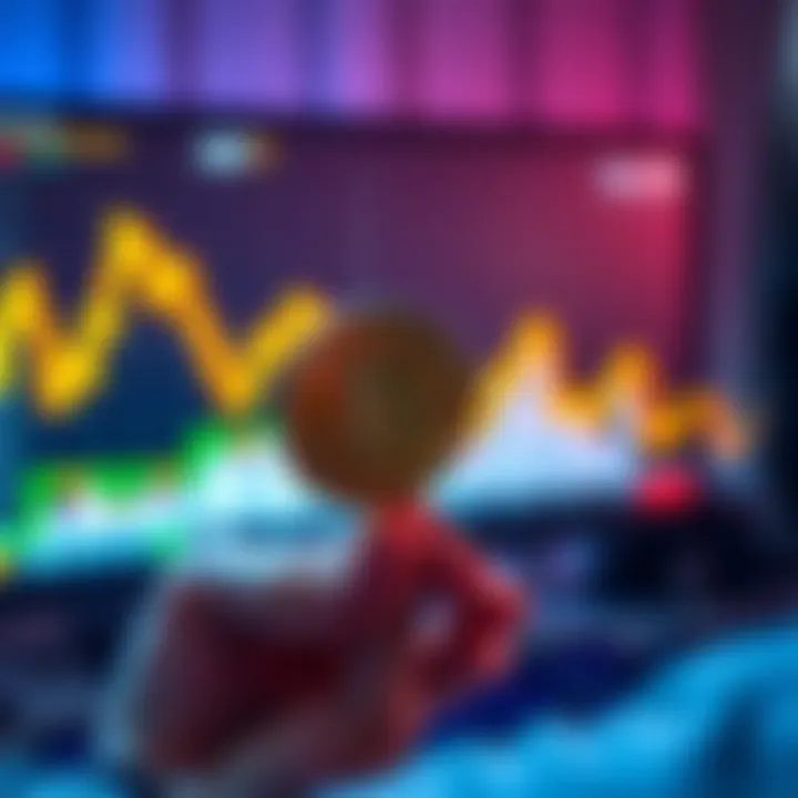 Quit Crypto Journey A person holding a broken cryptocurrency coin, looking disappointed with a computer showing a declining graph in the background.