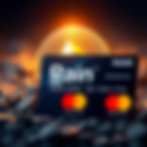 Rain stablecoin logo with Mastercard logo and a credit card design