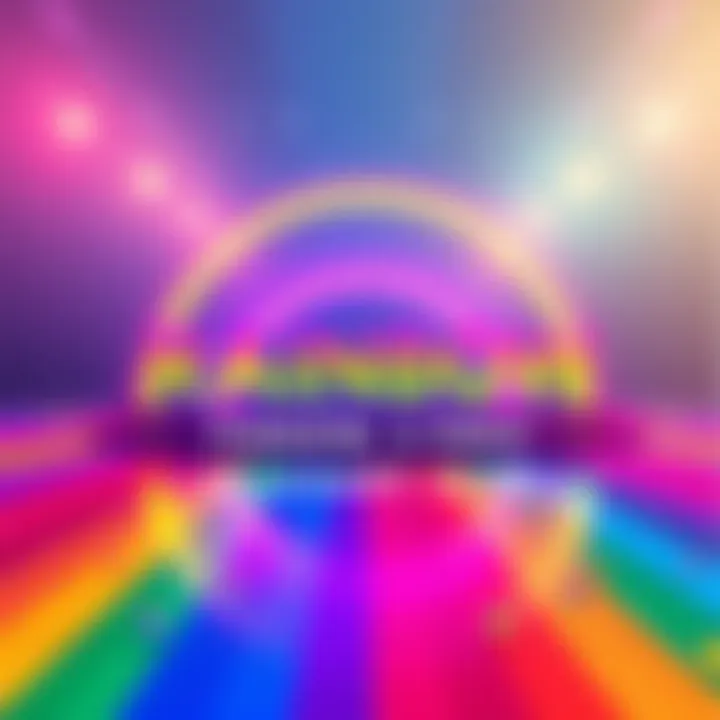 Promotional graphic for the Rainbow token launch on BitMart showing colorful rainbow visuals and the event dates.