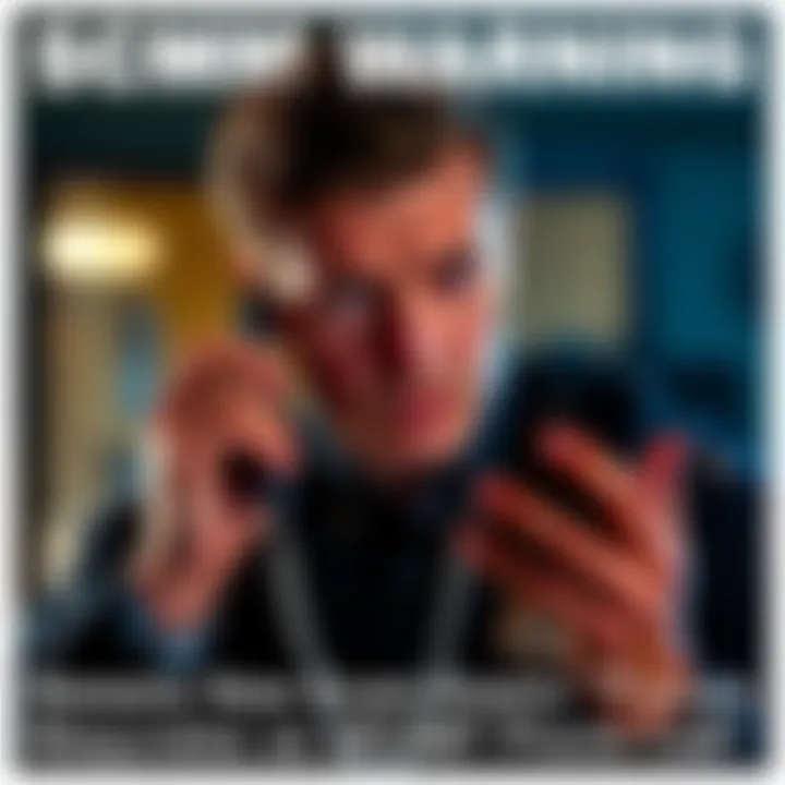 Person holding a phone looking concerned about a scam call from an RCMP officer, with a worried expression.