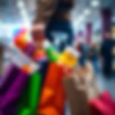 A person holding multiple items in shopping bags, reflecting motivation to buy more than needed.