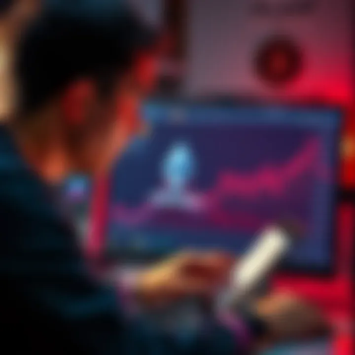 A person looking at a computer screen with a wallet app, trying to recall a secret seed note.